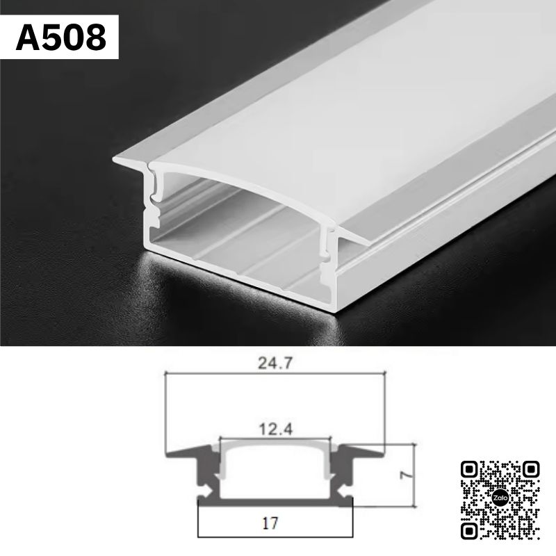 Thanh Nhôm LED Lắp Âm Loại Dày - Dài 2m | A508